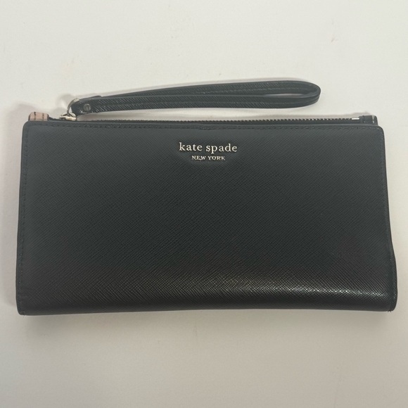 kate spade Handbags - Kate Spade Spencer Continental Wristlet Black Saffiano Leather Wallet Cardholder